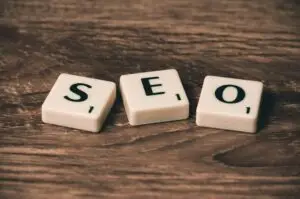 SEO written with Scrabble letters